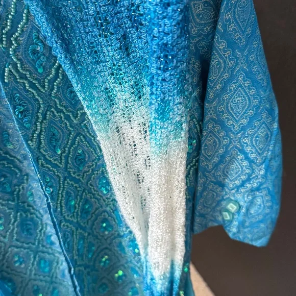 Boys Indian Kurta Blue Bling - Picture 3 of 4